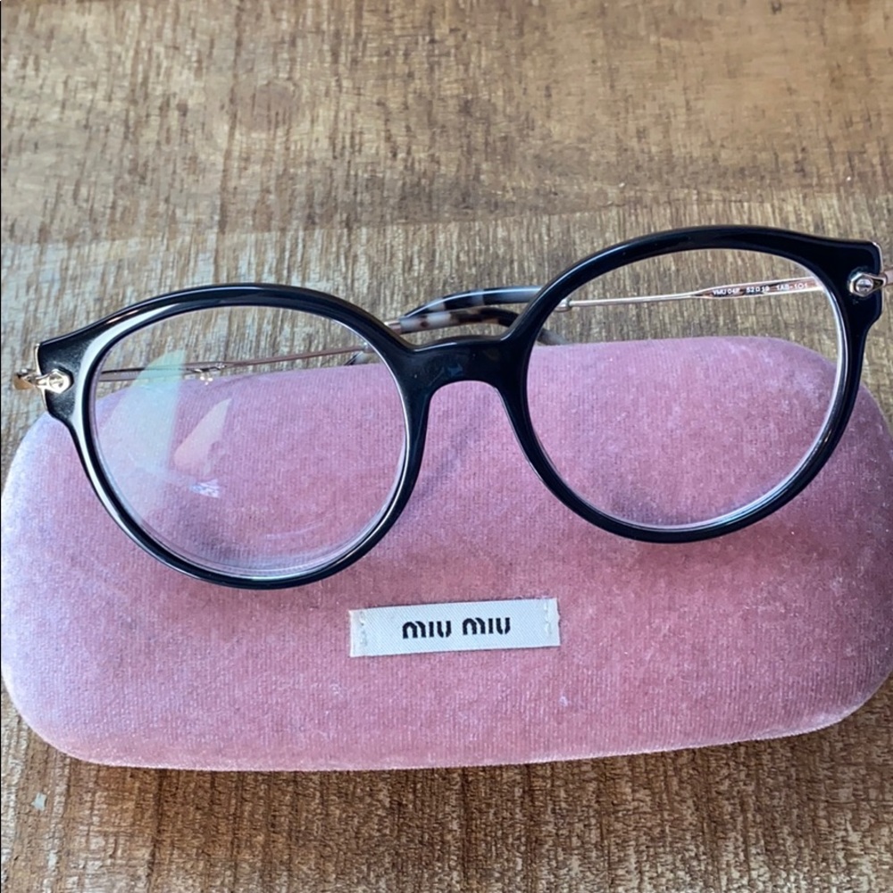 Black Miu Miu VMU 04P glasses